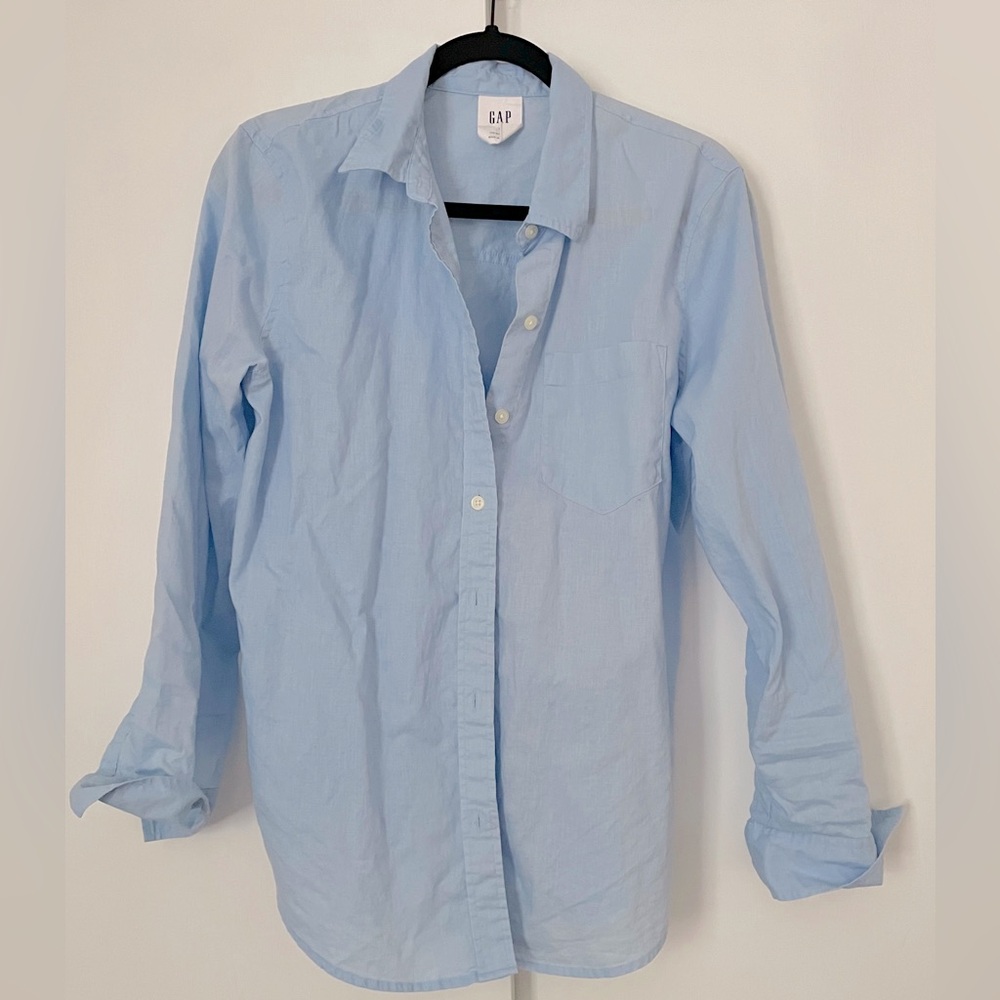 Gap Long Sleeve Linen Blend Shirt